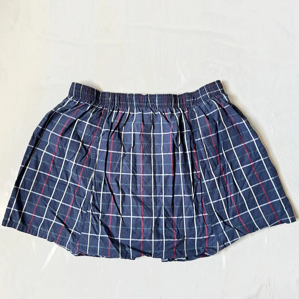 Burberry Blue Plaid Cotton Underwear Boxer Shorts Classic open fly Size L 28-38